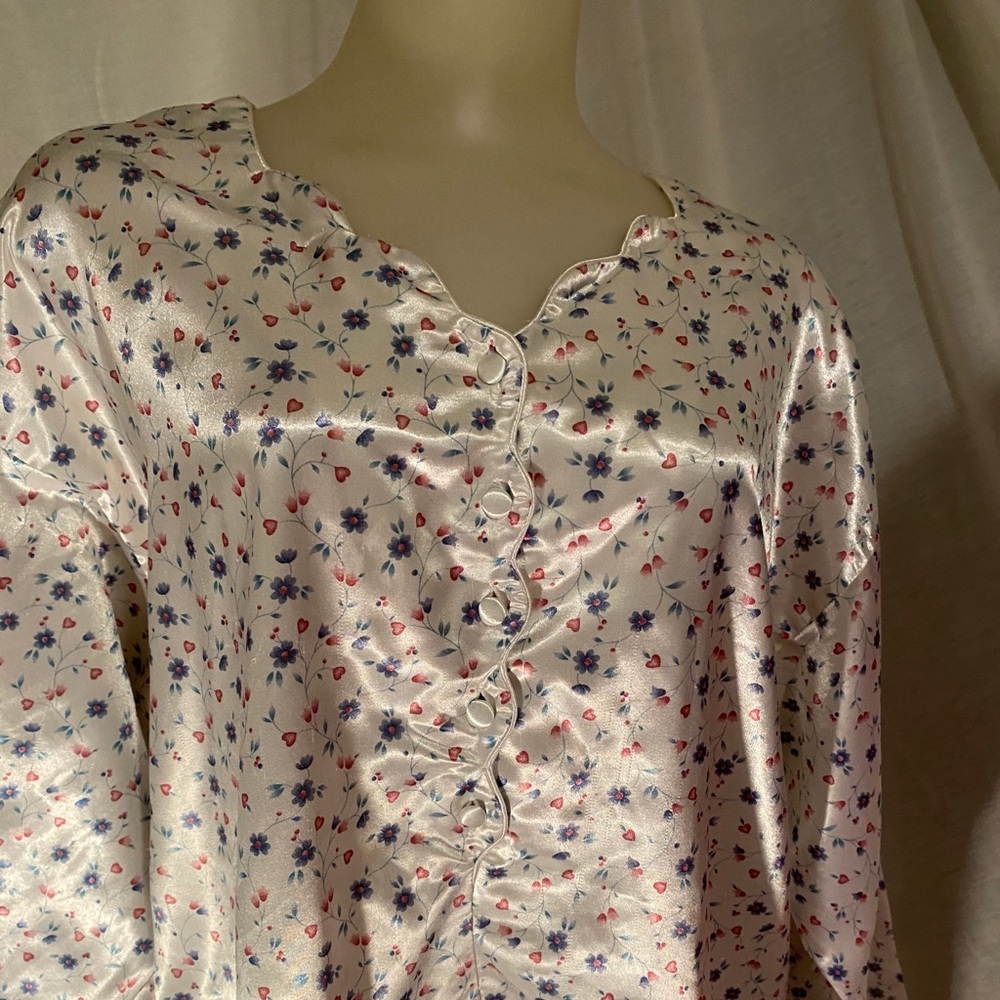 Gilligan O’Malley White Floral Long Sleeves Top L